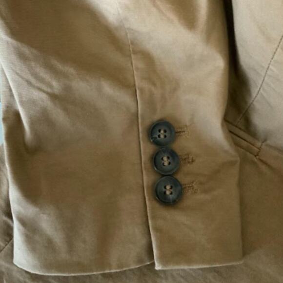 H&M Women's Notch Lapel Back One Button Khaki Fitted Lined Blazer Jacket Size 6 - Picture 6 of 8